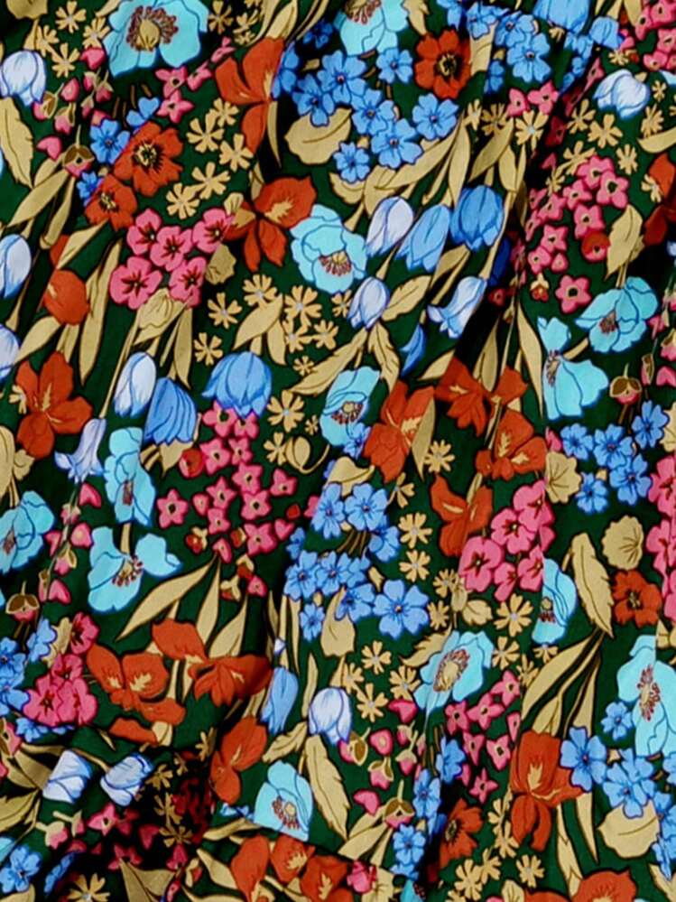 Breezaya מידות גדולות הדפס פרחוני חצאיות - ירוק - ראה 3