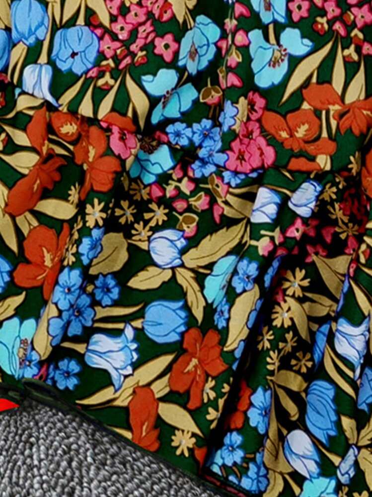 Breezaya מידות גדולות הדפס פרחוני חצאיות - ירוק - ראה 4