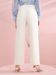 Modelyn Solid Belted Straight Leg Pants