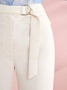 Modelyn Solid Belted Straight Leg Pants