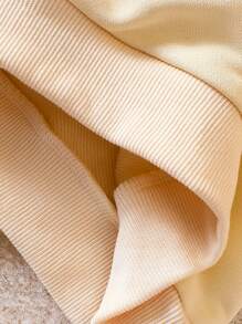 Baby Girl Floral Print Sweatshirt - Apricot - View 6