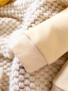 Baby Girl Floral Print Sweatshirt - Apricot - View 8