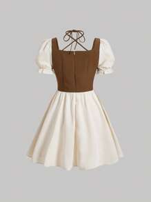 SHEIN MOD 綁帶前綁帶收集胸部的牛女裝連衣裙 - 彩色 - 查看 2