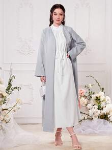 Al Najma 保守撞色阿拉伯罩袍 - 淡紫色 - 查看 4