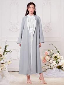 Al Najma 保守撞色阿拉伯罩袍 - 淡紫色 - 查看 7