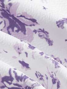 SHEIN MOD Floral Print Bandana Hem Tube Top - Lilac Purple - View 4