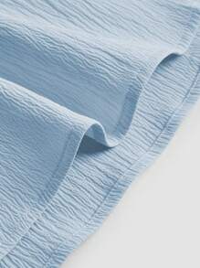 SHEIN MOD Solid Bow Back Ruffle Hem Cami Top - Baby Blue - View 3