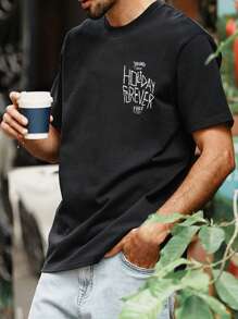 Nam Hình ảnh Skull & chữ cái Áo thun - màu đen - Xem 3