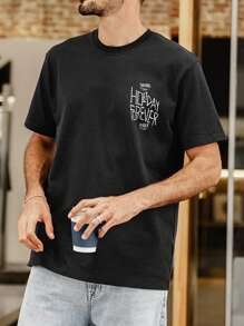 Nam Hình ảnh Skull & chữ cái Áo thun - màu đen - Xem 4