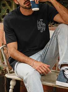 Nam Hình ảnh Skull & chữ cái Áo thun - màu đen - Xem 5