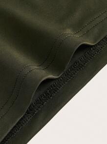 SHEIN BASICS Solid Cami Bodycon Casual Dinner Dating Dress/Summer\Elegant - Army Green - View 4