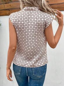 SHEIN Frenchy 滿版印花蝙蝠袖襯衫 - 彩色 - 查看 2