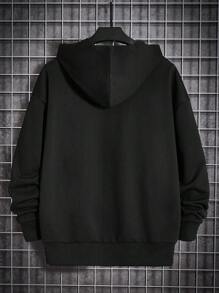 RueChic Men Slogan Graphic Hoodie - Black - View 2