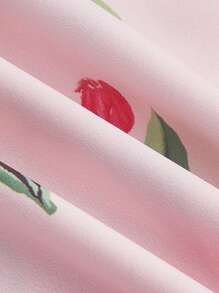 SHEIN MOD 滿版印花吊帶連衣裙 - 淺粉色 - 查看 3