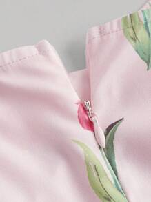 SHEIN MOD 滿版印花吊帶連衣裙 - 淺粉色 - 查看 4