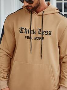 Manfinity Campus Court Men Plus Letter Graphic Contrast Side Seam Drawstring Hoodie & Sweatpants