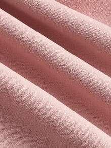 SHEIN MOD Áo liền quần nữ Dây kéo Nơ trước màu trơn Thanh lịch - Màu Hồng  San hô - Xem 3