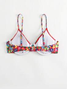 花卉印花钢圈比基尼上衣 夏季 - 彩色 - 查看 2