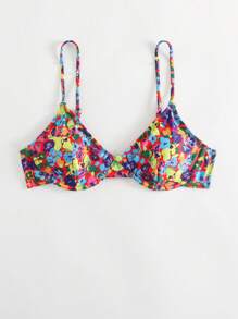 花卉印花钢圈比基尼上衣 夏季 - 彩色 - 查看 4