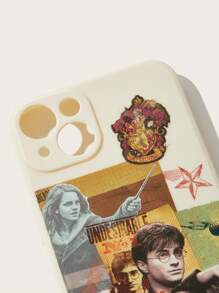 Harry Potter | ROMWE 1pc Letter Figure Graphic TPU Phone Case Compatible With IPhone - Multicolor - View 2