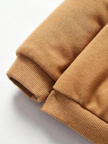 Cozy Pixies 男嬰熊貼布套頭衫和運動褲 - 駝色 - 查看 5