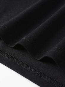 Manfinity Homme Men Plus Slogan Graphic Drop Shoulder Tee - Black - View 3