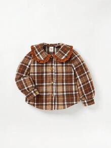 Cozy Pixies 女嬰格紋印花彼得潘領襯衫和連衣裙 - 彩色 - 查看 6