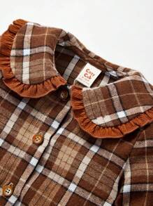 Cozy Pixies 女嬰格紋印花彼得潘領襯衫和連衣裙 - 彩色 - 查看 15