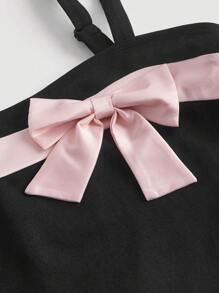 SHEIN MOD Bow Front Cami Top - Black - View 4
