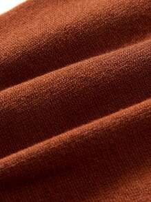 男嬰條紋圖案和菱形印花拼接領套頭毛衣 - 咖啡棕 - 查看 7