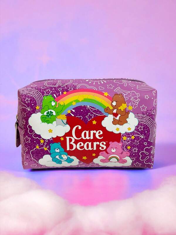 ROMWE X Care Bears Purple Rainbow Print Cosmetic Bag SHEIN USA