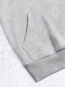 SHEIN EZwear 袋鼠口袋连帽衫，长袖上衣