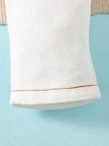 Baby Boy Button Detail Straight Leg Jeans - White - View 7