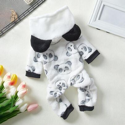 PETSIN 1入組卡通熊貓有圖案寵物運動衫