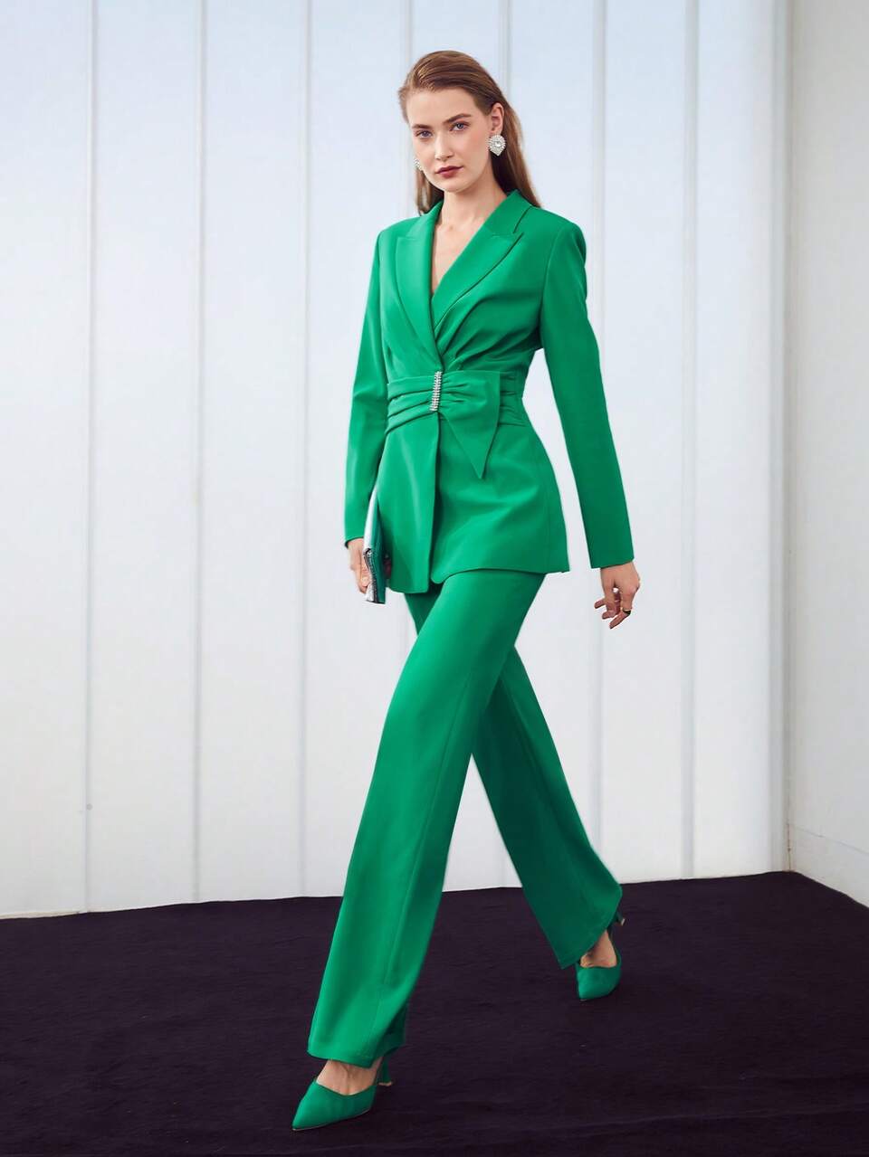 MOTF Blazer fruncido cruzado
