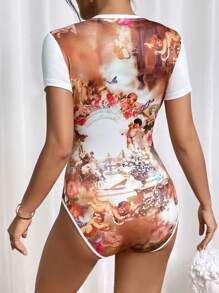SHEIN Essnce Body con estampado de figura - Multicolor - Ver 2