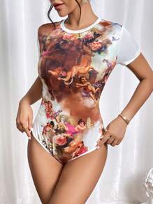 SHEIN Essnce Body con estampado de figura - Multicolor - Ver 3