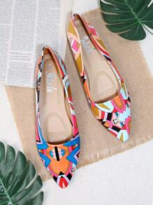 Closed Toe Slip On Ballet Flats - Multicolor - View 3