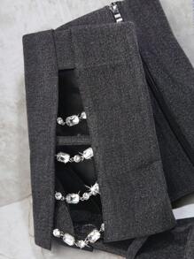 SHUZIA Chain Detail Cut Out Side Zip Back Boots - Black - View 2