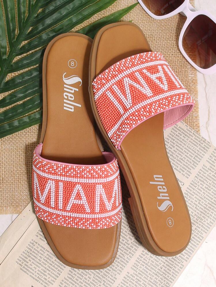 Vegan Leather Square Toe Slipper Sandals