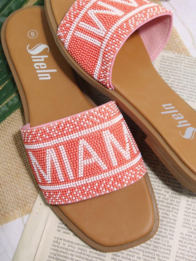 Vegan Leather Square Toe Slipper Sandals