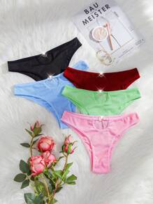 5件心环相连內褲 - 彩色 - 查看 4