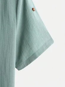 Manfinity Homme Cămașă cu jumătate de nasture și pantaloni scurți cu șnur pentru bărbați