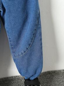 Young Boy Flap Pocket Denim Jacket & Jeans Without Tee - Medium Wash - View 5