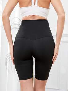 Premaman Pantaloncini da ciclismo con vita ampia con tasca del telefono - nero - Visualizzare 2