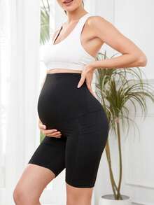 Premaman Pantaloncini da ciclismo con vita ampia con tasca del telefono - nero - Visualizzare 8