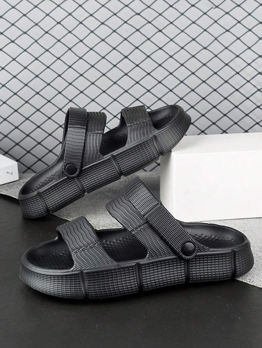 Men Minimalist Slingback Sport Sandals - Black - View 1