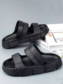 Men Minimalist Slingback Sport Sandals - Black - View 4