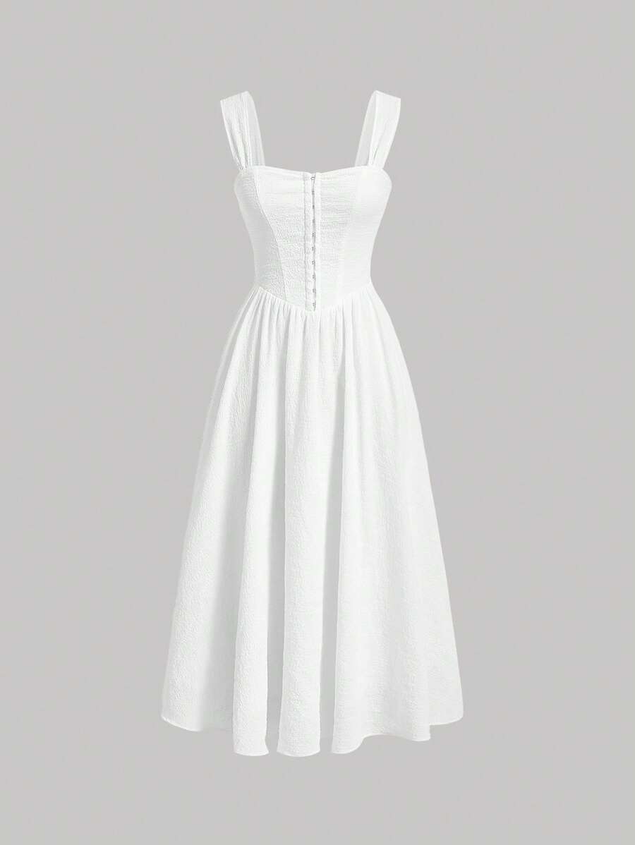 SHEIN MOD Sukienki Pomarszczony Prosty Casual