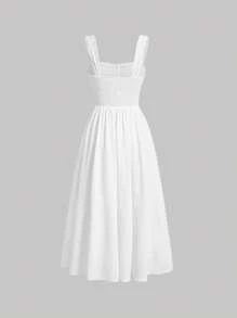 SHEIN MOD Sukienki Pomarszczony Prosty Casual